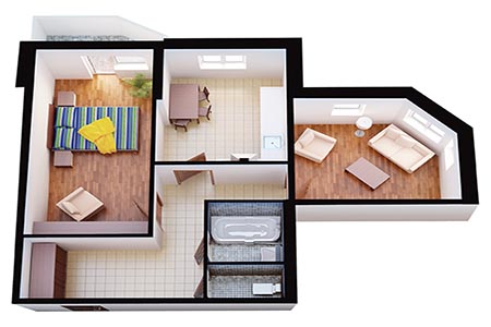 Disposition of a one-room apartment
